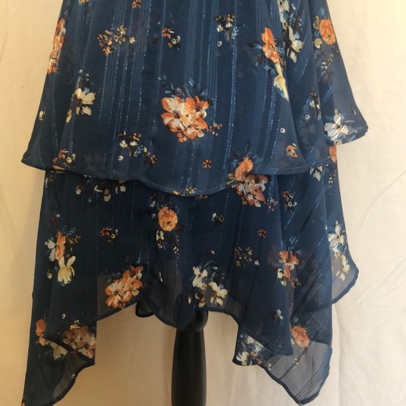 Exhilaration Blue Floral sleeveless dress size M - Picture 5 of 6